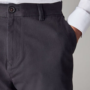 Charcoal Grey Straight Fit Stretch Chinos Trousers