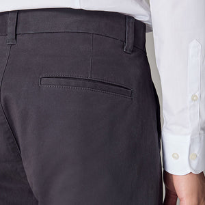 Charcoal Grey Straight Fit Stretch Chinos Trousers