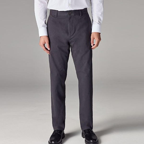 Charcoal Grey Straight Fit Stretch Chinos Trousers