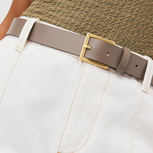 Mink Brown Leather Jeans Belt