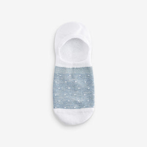 White/Blue Sparkle Stripe Invisible Socks 4 Pack