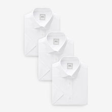 Load image into Gallery viewer, White Regular Fit Easy Care Single Cuff Oxford Smart Shirts 3 Pack
