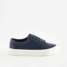 Load image into Gallery viewer, Navy Blue Lace Up Smart Trainers
