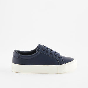 Navy Blue Lace Up Smart Trainers