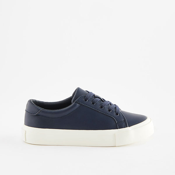 Navy Blue Lace Up Smart Trainers