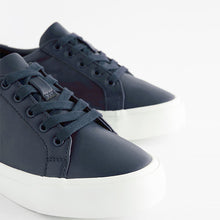 Load image into Gallery viewer, Navy Blue Lace Up Smart Trainers
