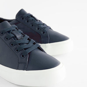 Navy Blue Lace Up Smart Trainers