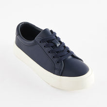 Load image into Gallery viewer, Navy Blue Lace Up Smart Trainers

