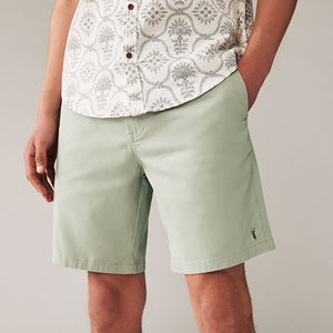 Green Elasticated Waist Chino Shorts