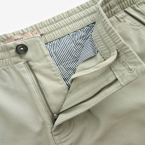 Green Elasticated Waist Chino Shorts