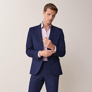 Bright Blue Slim Fit Two Button Suit Jacket