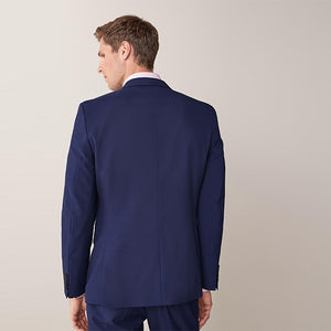 Bright Blue Slim Fit Two Button Suit Jacket