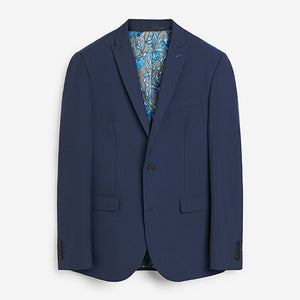 Bright Blue Slim Fit Two Button Suit Jacket