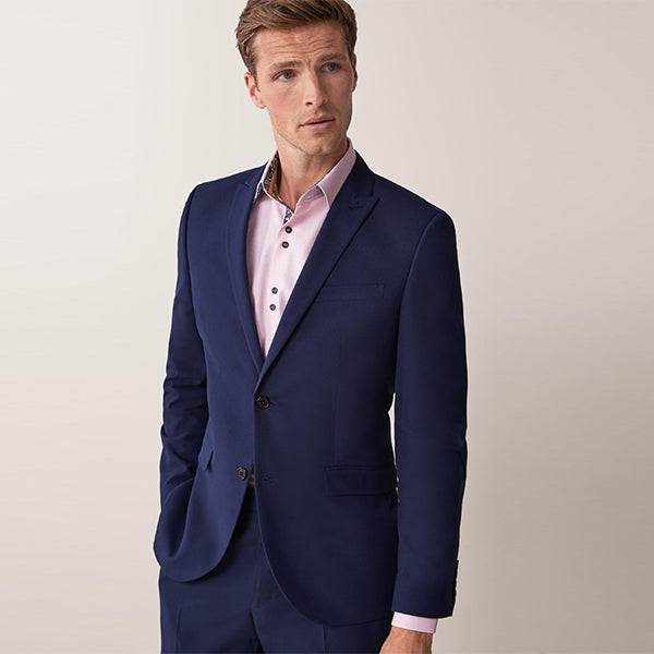 Bright Blue Slim Fit Two Button Suit Jacket