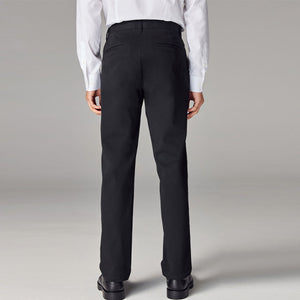 Black Straight Fit Stretch Chinos Trousers