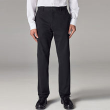 Load image into Gallery viewer, Black Straight Fit Stretch Chinos Trousers
