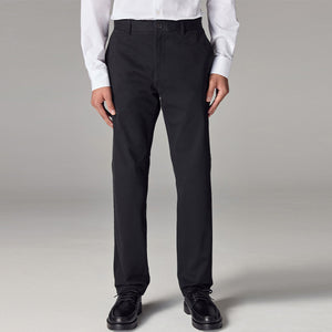 Black Straight Fit Stretch Chinos Trousers