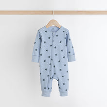 Load image into Gallery viewer, Blue Baby Printed Footless Sleepsuits 4 Pack (0mths-2yrs)
