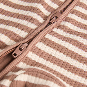 Tan Brown Bear Baby Zipped Sleepsuits 4 Pack (0mths-18mths)