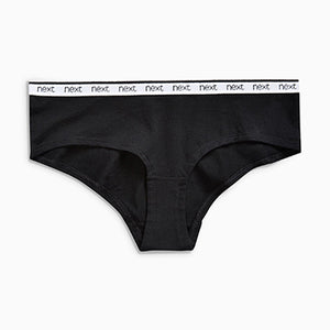 Monochrome Short Cotton Rich Logo Knickers 4 Pack