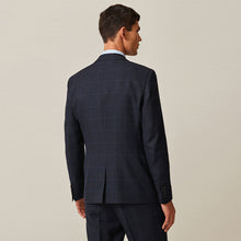 Load image into Gallery viewer, Navy Blue Prince of Wales Tailored fit Check Suit: Jacket
