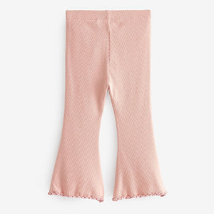 Pale Pink Rib Flare Leggings (3mths-6yrs)