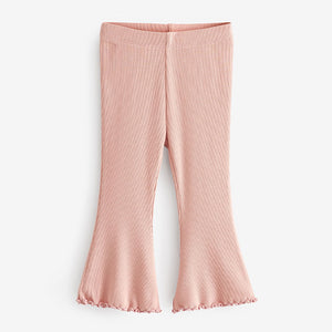 Pale Pink Rib Flare Leggings (3mths-6yrs)