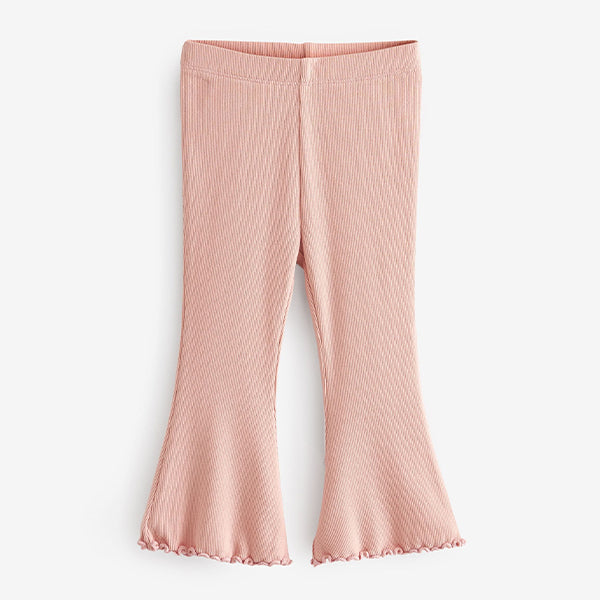 Pale Pink Rib Flare Leggings (3mths-6yrs)