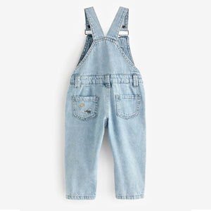 Blue Denim Embroidered Dungarees (3mths-5-6yrs)