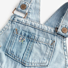 Load image into Gallery viewer, Blue Denim Embroidered Dungarees (3mths-5-6yrs)
