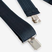 Load image into Gallery viewer, Navy Blue Herringbone Wide Braces

