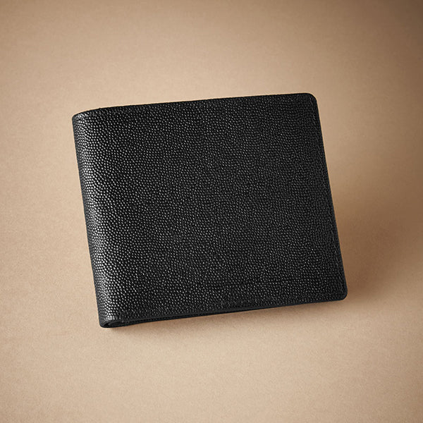 Black Signature Textured Leather Wallet