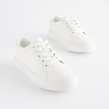 Load image into Gallery viewer, White Lace Up Smart Trainers
