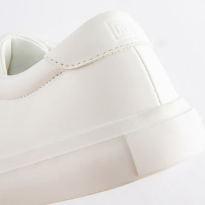 White Lace Up Smart Trainers