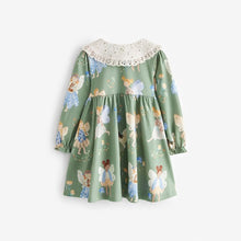 Load image into Gallery viewer, Green Long Sleeve Fairy Lace Collar Dress
