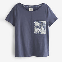 Load image into Gallery viewer, Blue Leaves Cotton Short Sleeve Pyjamas
