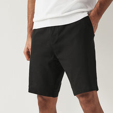 Load image into Gallery viewer, Black Slim Fit Stretch Chinos Shorts
