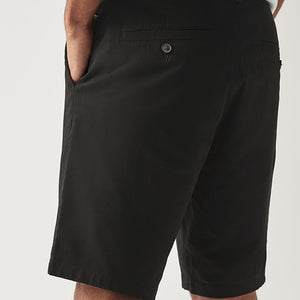 Black Slim Fit Stretch Chinos Shorts