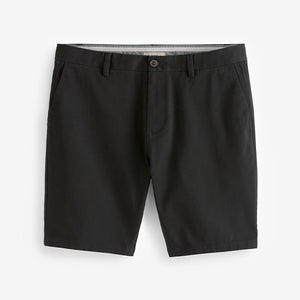 Black Slim Fit Stretch Chinos Shorts