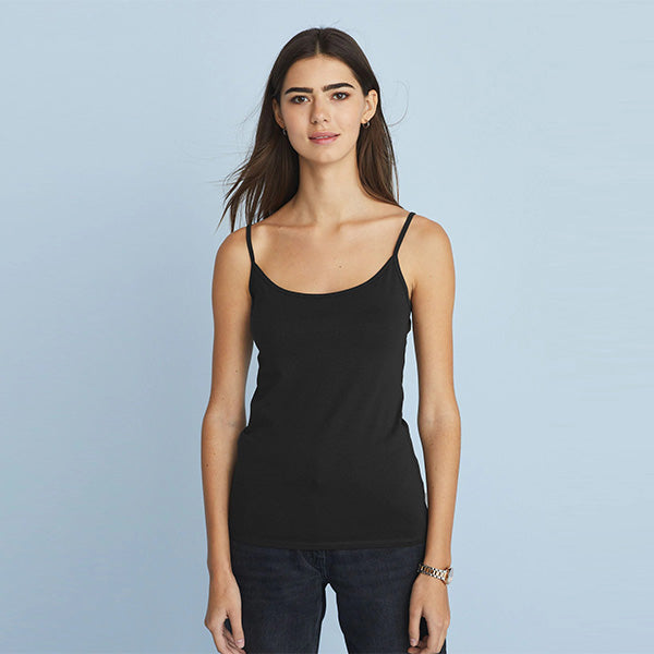 Black Thin Strap Vest