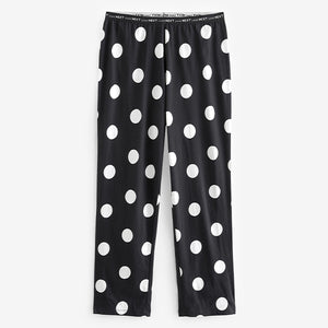 Monochrome Spot Short Sleeve 100% Cotton Pyjamas