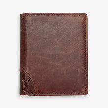 Load image into Gallery viewer, Tan Brown Leather Bifold Wallet With Embossed Stag
