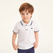 Load image into Gallery viewer, White Short Sleeve Plain Polo Shirt (3mths-5yrs)
