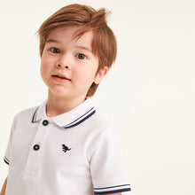 Load image into Gallery viewer, White Short Sleeve Plain Polo Shirt (3mths-5yrs)
