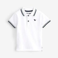 Load image into Gallery viewer, White Short Sleeve Plain Polo Shirt (3mths-5yrs)
