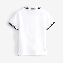 Load image into Gallery viewer, White Short Sleeve Plain Polo Shirt (3mths-5yrs)
