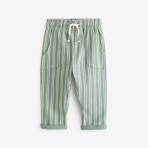 Light Blue/Teal Lightweight 100% Cotton Stripe Jersey Joggers (3mths-6yrs)