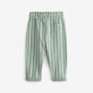 Light Blue/Teal Lightweight 100% Cotton Stripe Jersey Joggers (3mths-6yrs)