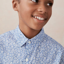 Load image into Gallery viewer, Blue Long Sleeve Floral Print Shirt (3-12yrs)
