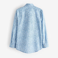 Load image into Gallery viewer, Blue Long Sleeve Floral Print Shirt (3-12yrs)
